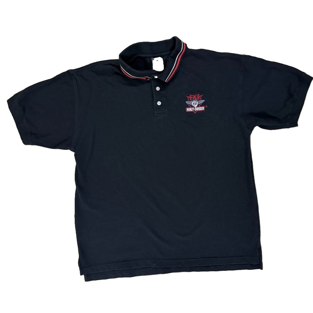 Harley‑Davidson‎ Taz Polo Collar Shirt Black Warner Brothers